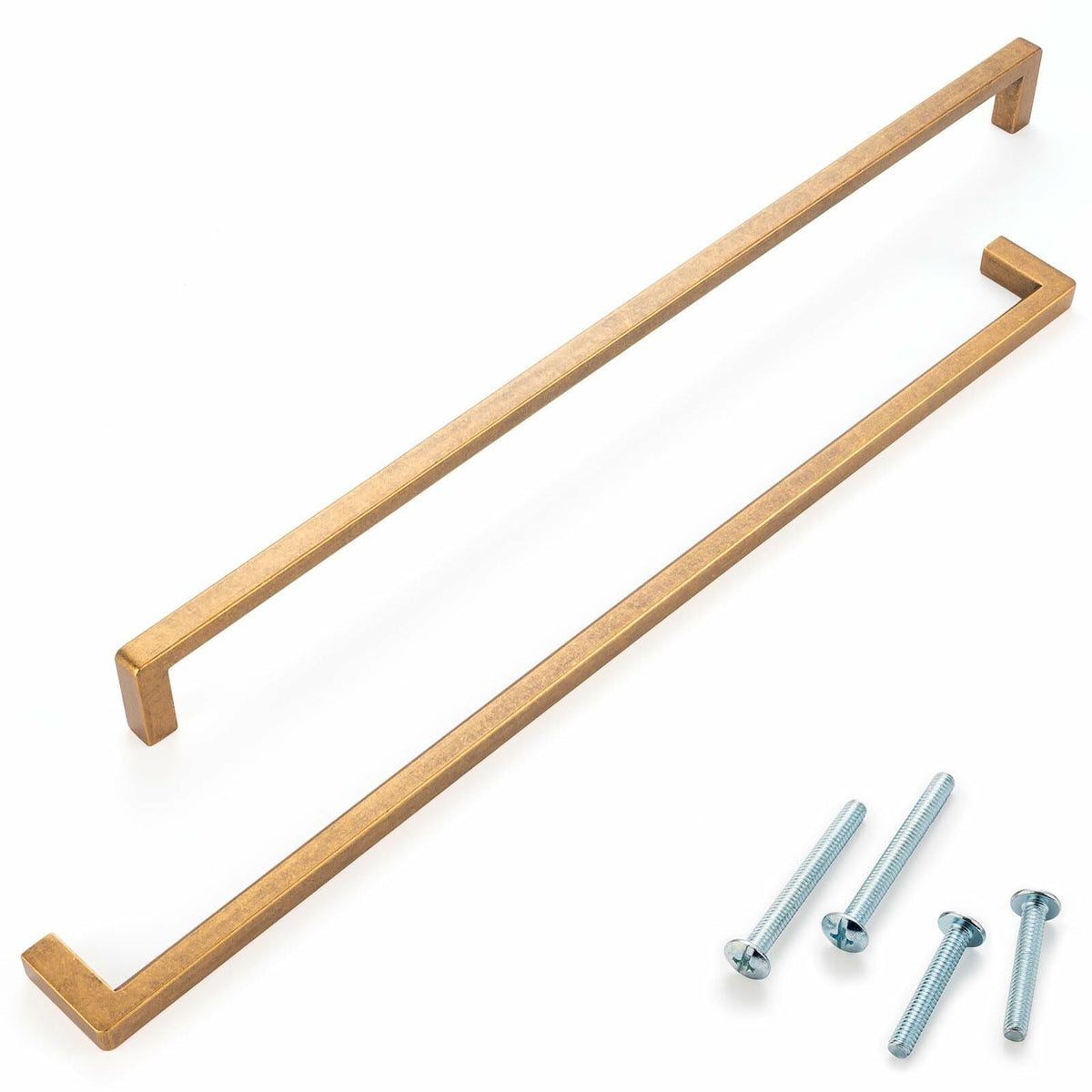 ASKANO Antique Brass Cabinet Pulls 12.6" Hole Centers Square Bar Pack of 1