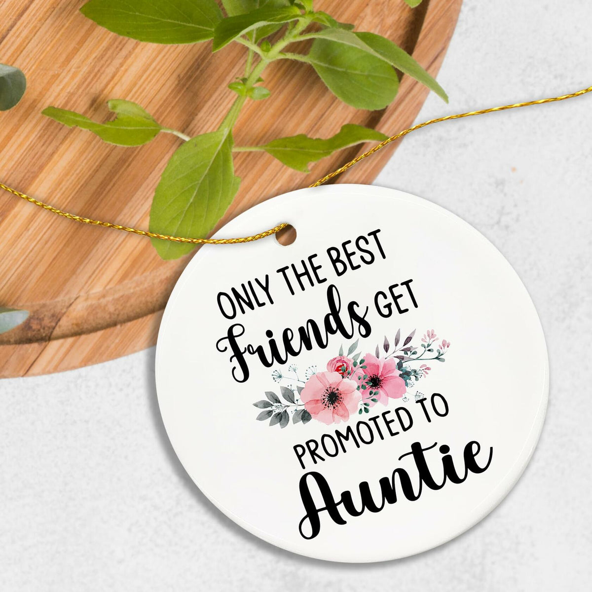 Voatok Promoted to Auntie Ornament Pregnancy Announcement Gift Decor