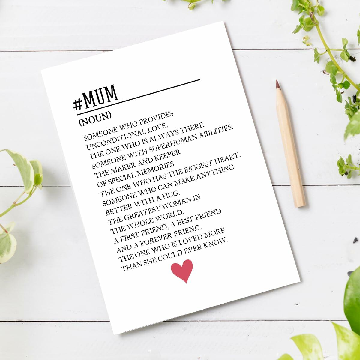 MOCO PAPER Happy Mom Birthday Card Mother's Day Gift Card From Son Daughter