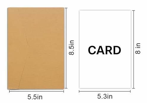 MINGUANGXIXSW Floral Thank You Cards with Kraft Envelopes 8.5x5.5 Inch