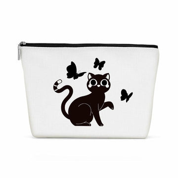 Henhesaha Cute Cat Mom Makeup Bag Cosmetic Travel Toiletry Bag for Women