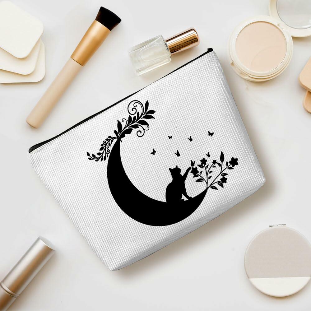 Witchy Cat Makeup Bag Cosmetic Bag Travel Toiletry Bag Black Gifts Women