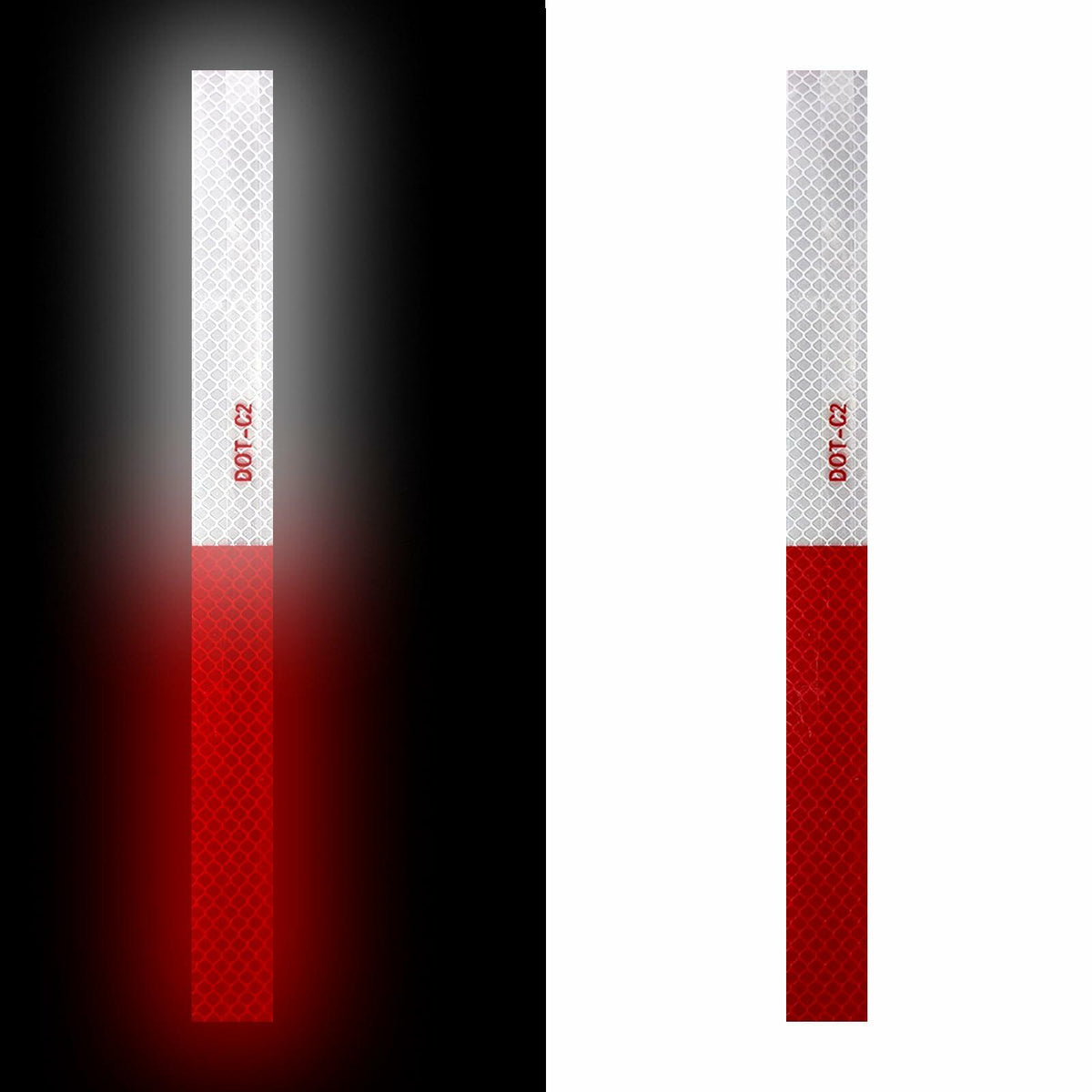 LANZMYAN Reflective Safety Tape 2in x 65ft Red White Waterproof Outdoor