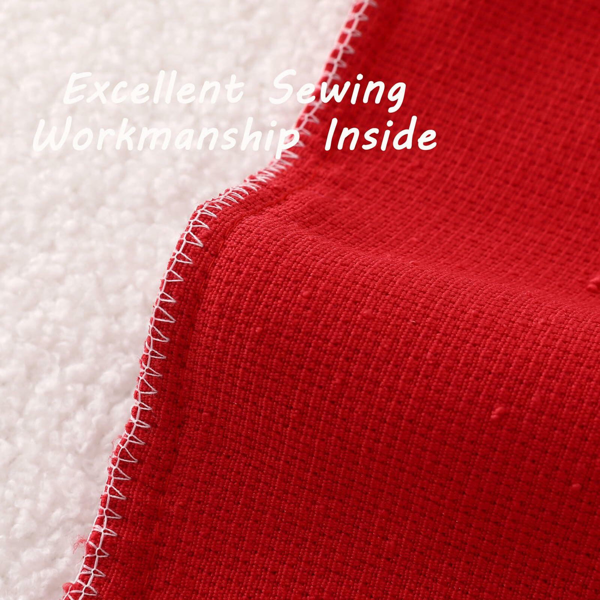 FUTEI Red Decorative Throw Pillow Covers 22x22 Inch Pack of 2 Soft Boucle