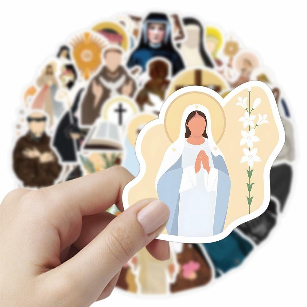 TaDadaPAO Cloisterer Christian Cross Stickers Waterproof Vinyl 50 Pcs