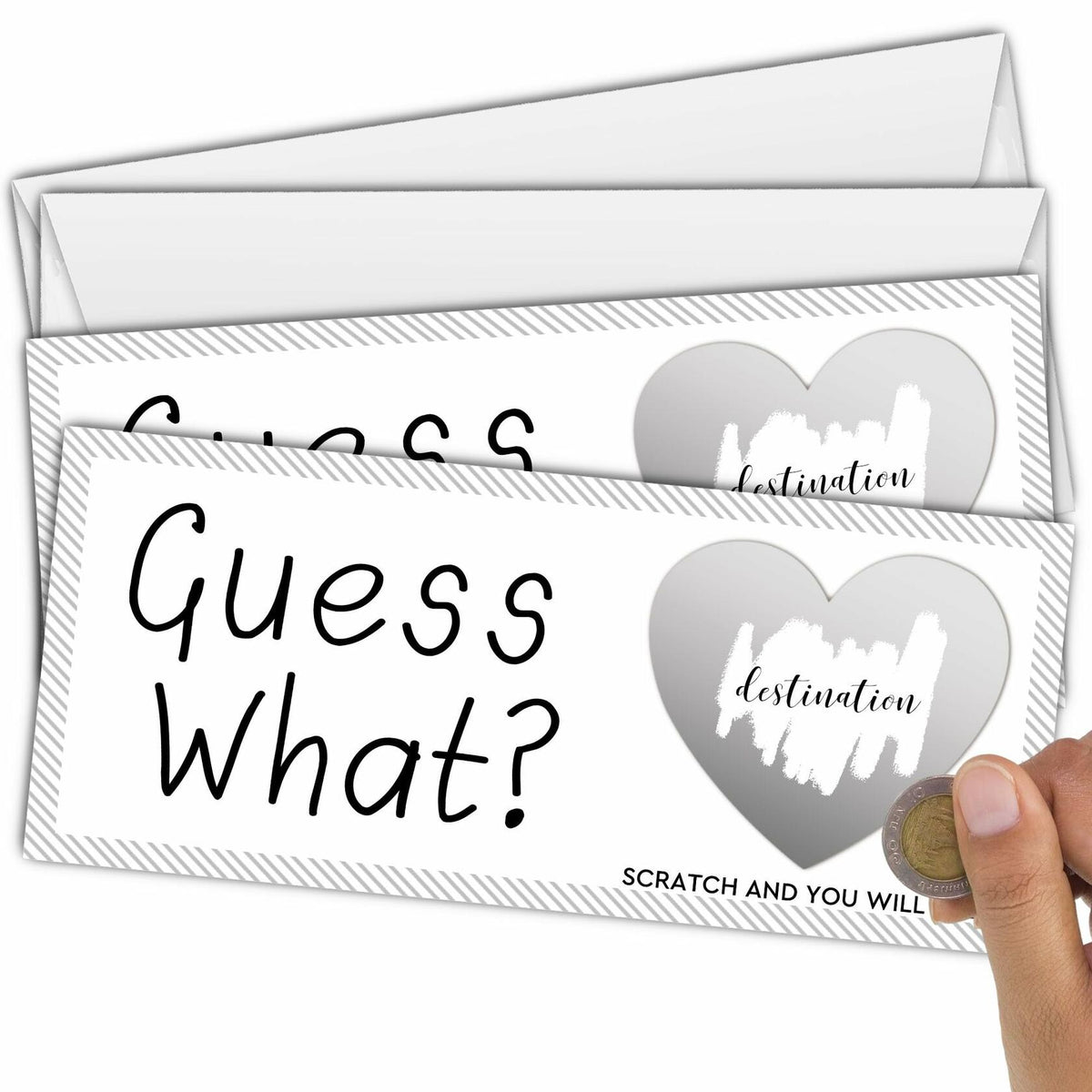 Guess What Surprise Scratch Cards 3x8in Silver 2 Set Personalized Travel Gift