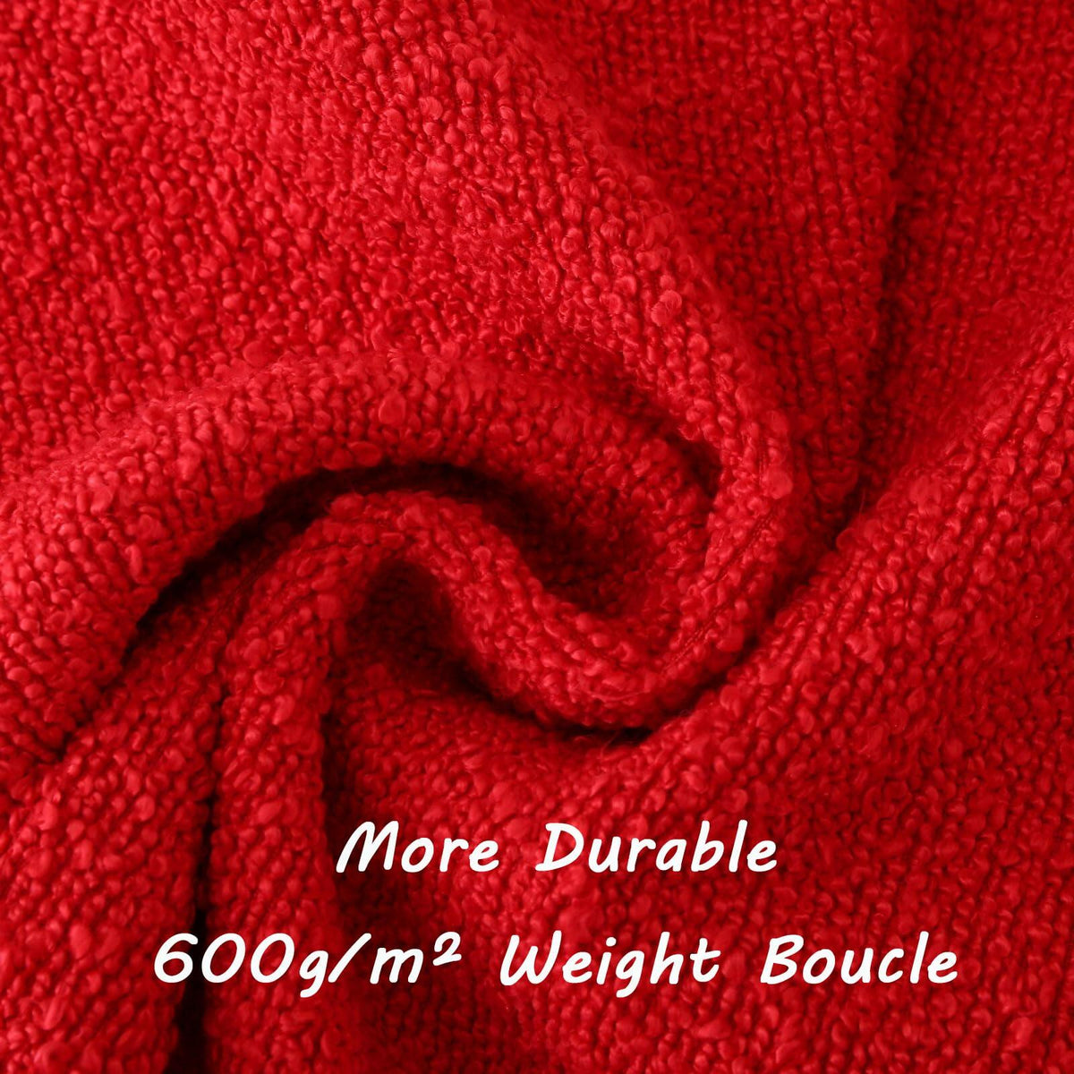 FUTEI Red Decorative Throw Pillow Covers 22x22 Inch Pack of 2 Soft Boucle