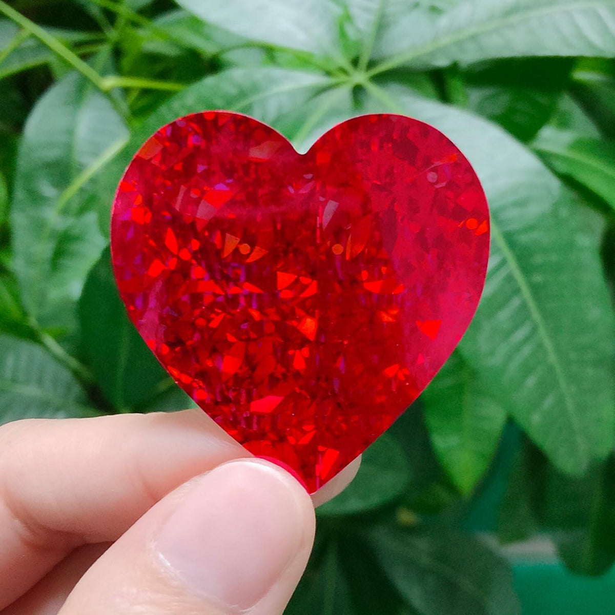 Dzrige 500pcs Red Heart Shape Glitter Stickers Love Scrapbooking Labels