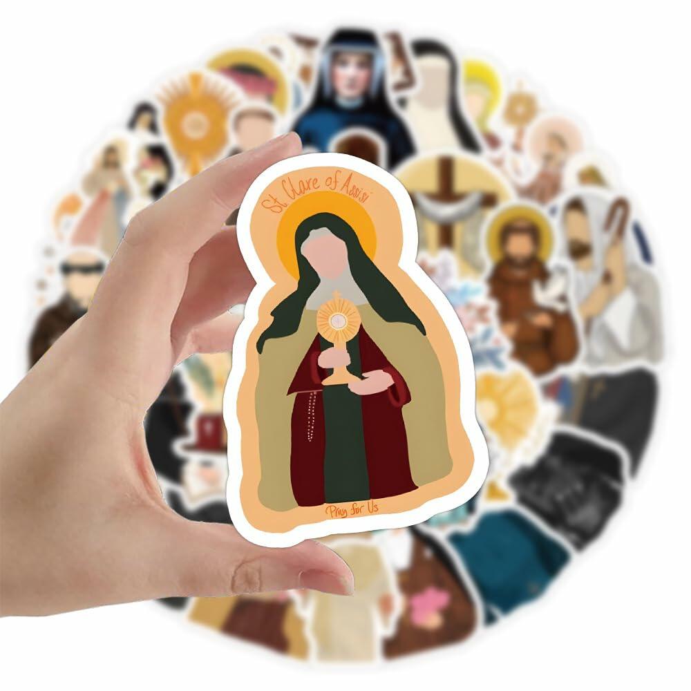 TaDadaPAO Cloisterer Christian Cross Stickers Waterproof Vinyl 50 Pcs