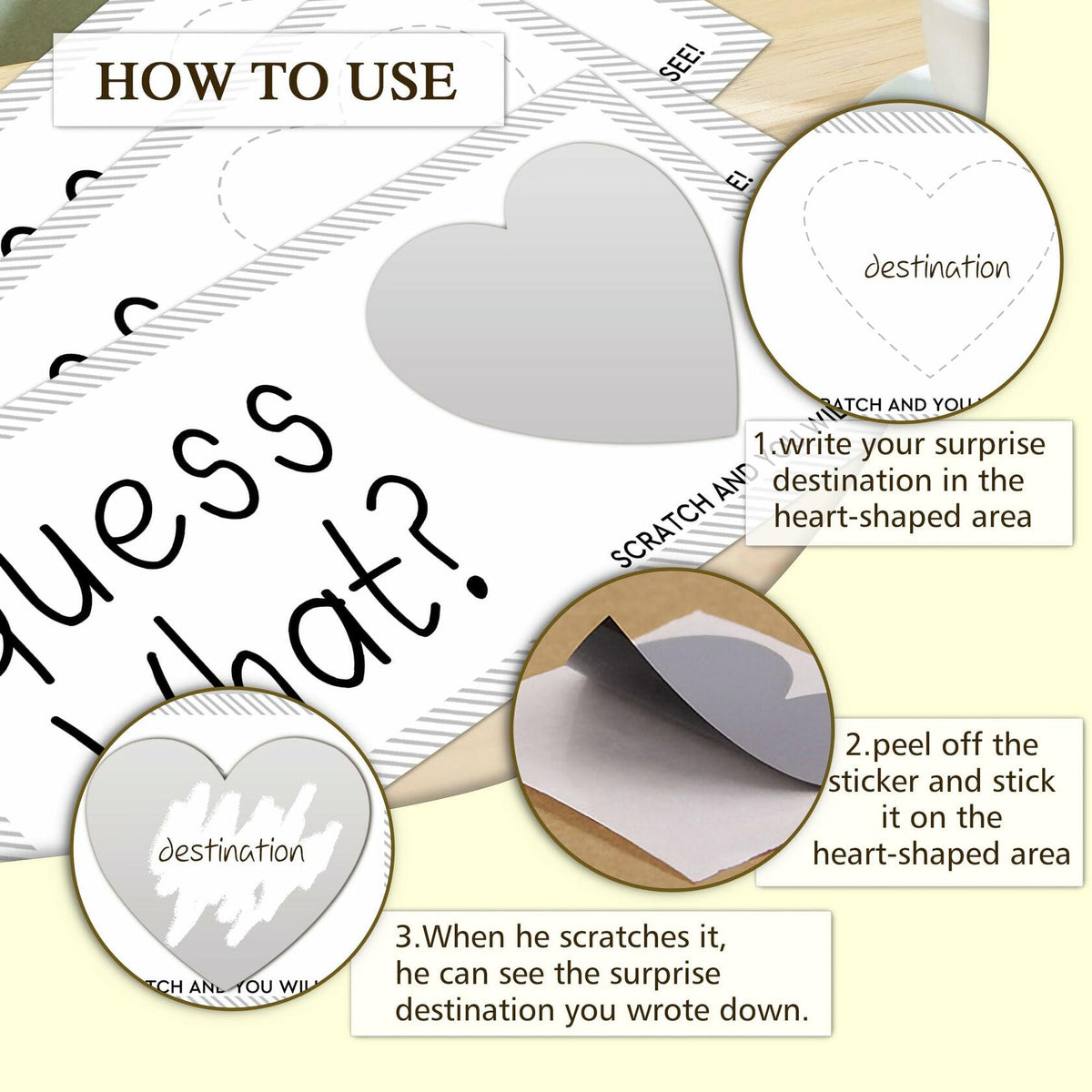 Guess What Surprise Scratch Cards 3x8in Silver 2 Set Personalized Travel Gift