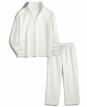 Yioaga Women Tracksuit 2PC Pullover Sweatshirt Sweatpants Light-Gray Size XL