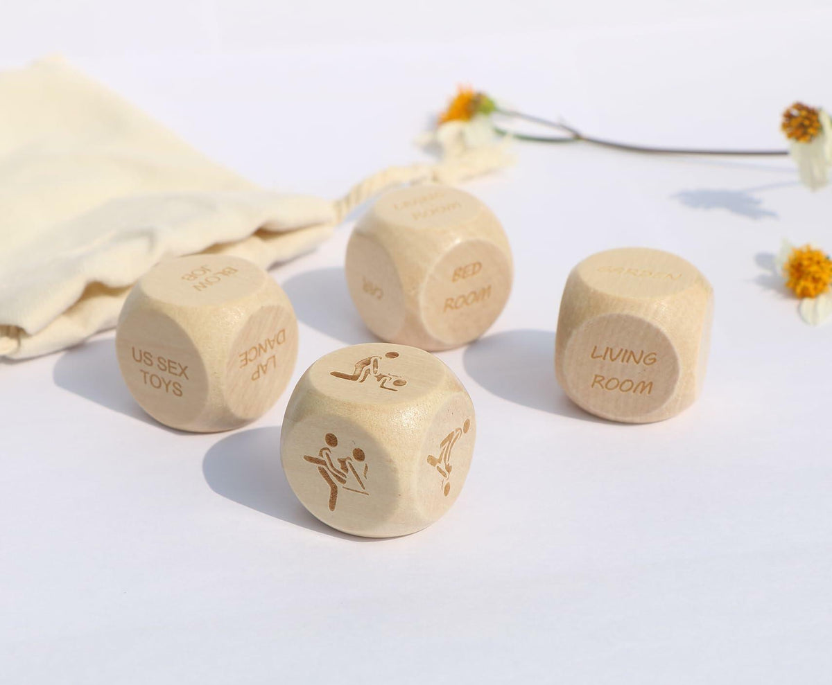 Funny Date Night Dice Set 4 PCS Love Relationship Game for Adults