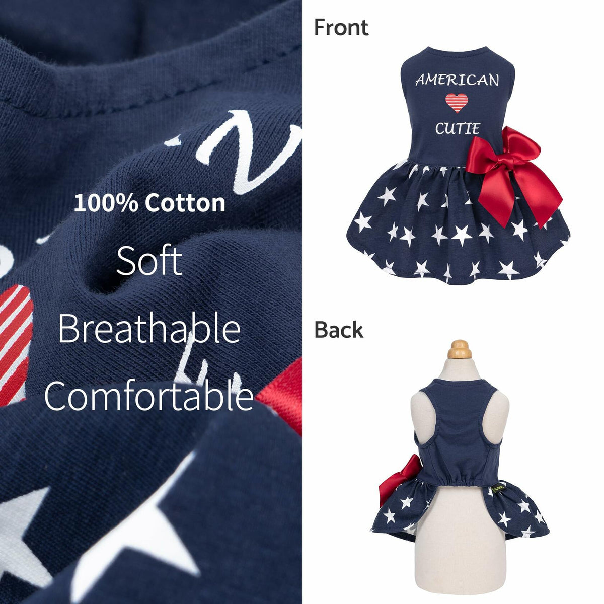Fitwarm 100% Cotton Holiday Make A Wish Dog Dress Black Size XXS
