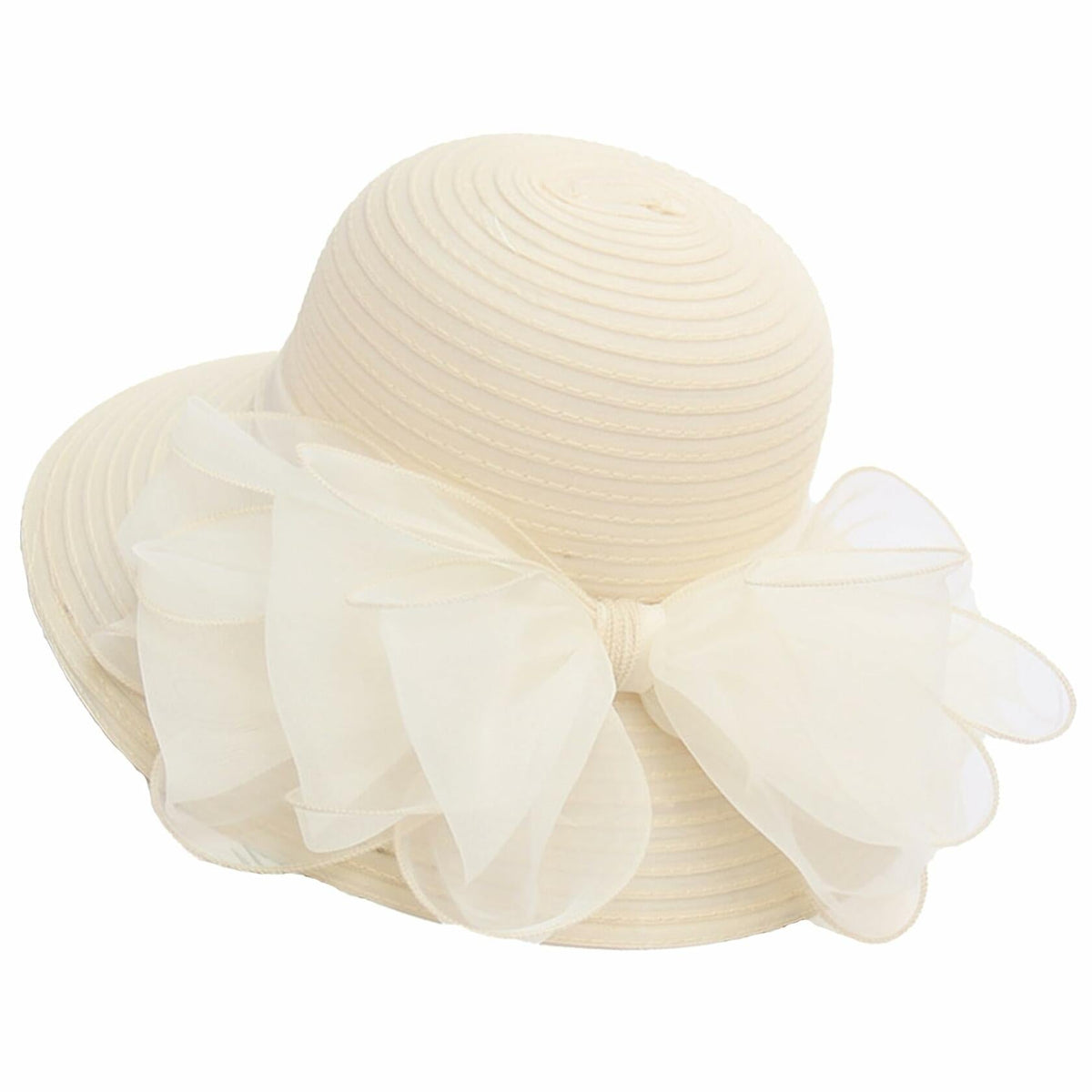 Kentucky Women Organza Derby Hat Wide Brim Summer Sun Cap Black