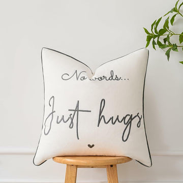 Sunkifover Embroidered Decorative Throw Pillow Cover 18x18 Grey