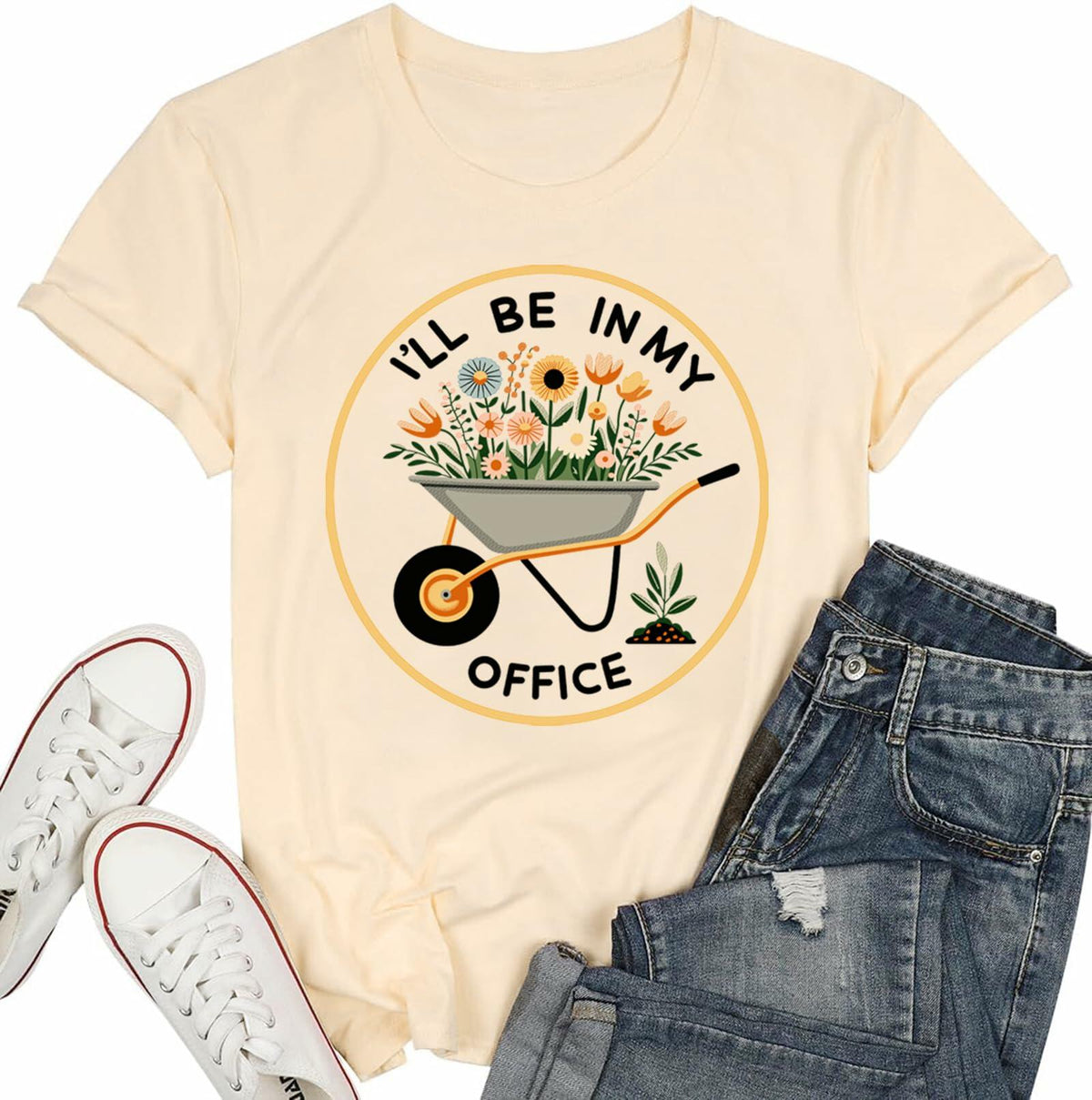 Hoeing Ain't Easy Women's Gardening T-Shirt Floral Garden Lover Gift Cyan Size
