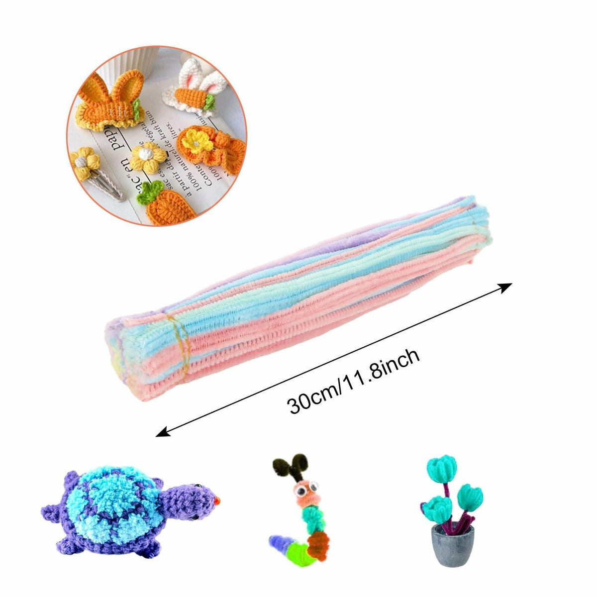 CertBuy 1600PCS Colorful Pipe Cleaners Chenille Stems 10 Colors Bulk Craft