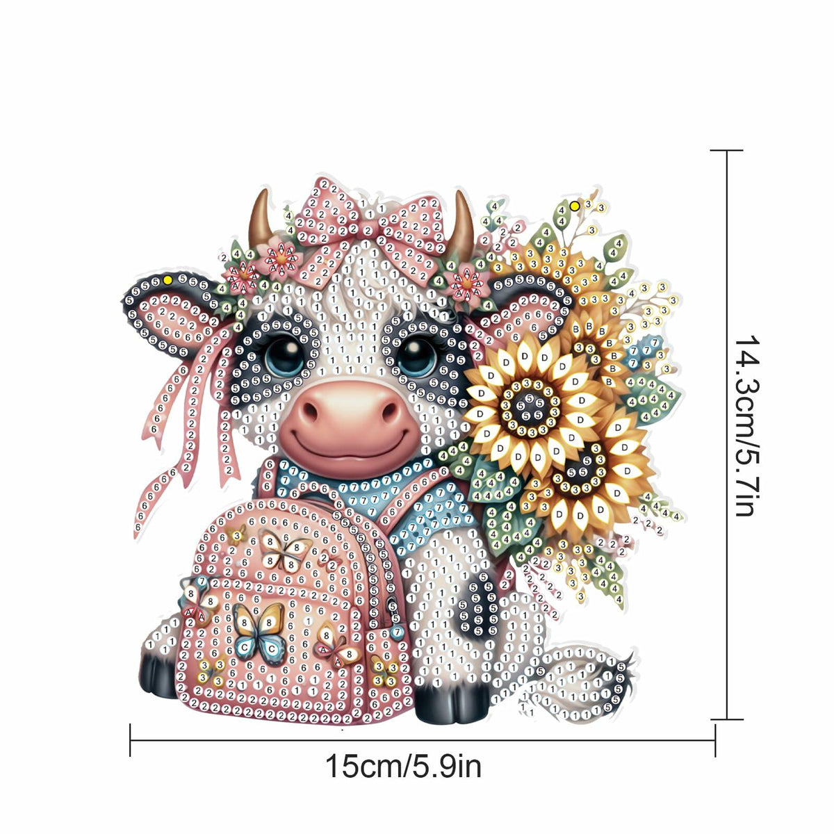 Tontut 5D Cow Diamond Art Painting Kit DIY Special Shape Wall Decoration
