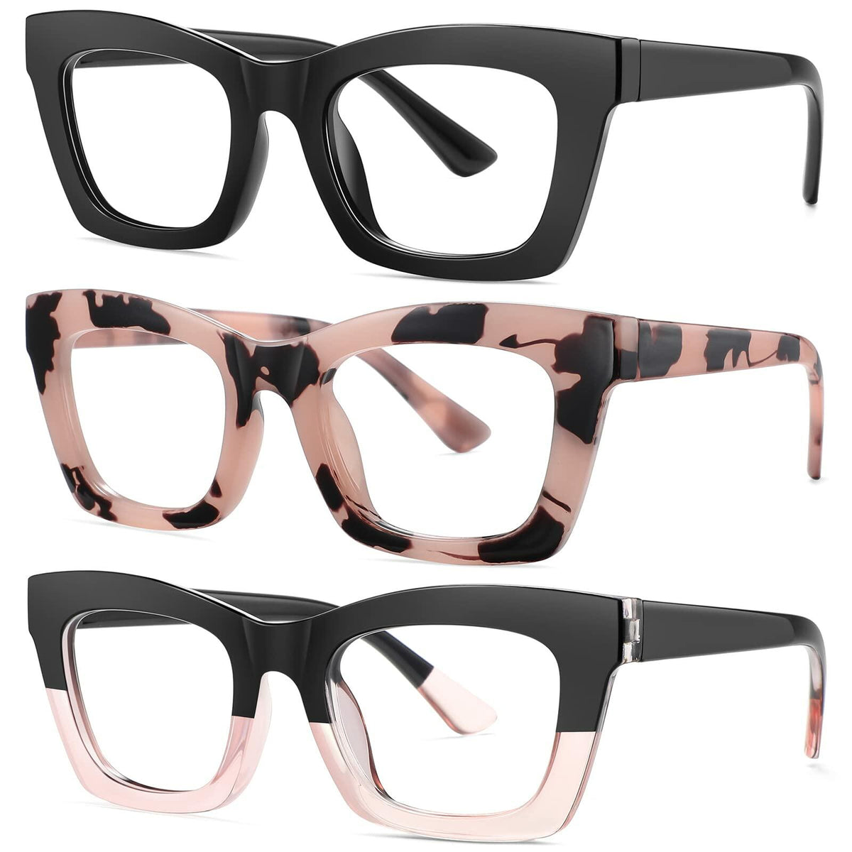 [Like New] Okany Blue Light Blocking Glasses for Women Men Anti Eyestrain UV 3 Pack