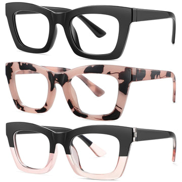 [Like New] Okany Blue Light Blocking Glasses for Women Men Anti Eyestrain UV 3 Pack