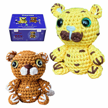 Geynaw Crochet Kit for Beginners Amigurumi Stuffed Animals Tiger