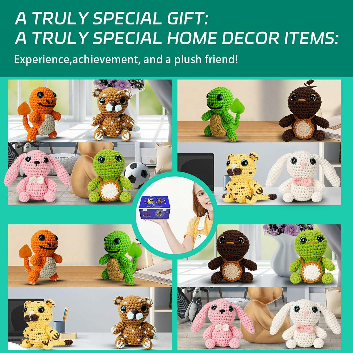 Geynaw Crochet Kit for Beginners Amigurumi Stuffed Animals Tiger