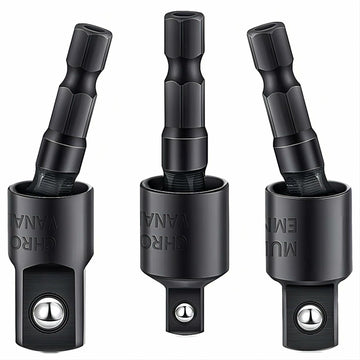 3Pcs Socket Adapter Set 1/4" 3/8" 1/2" Rotatable Impact Grade Drill Bits