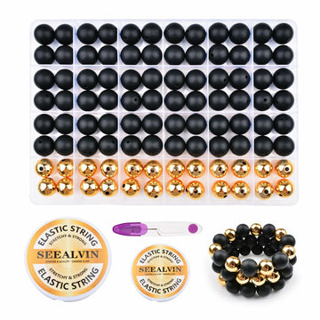 96PCS 15mm Silicone Beads Kit 2 Colors Round Rubber DIY Crafts