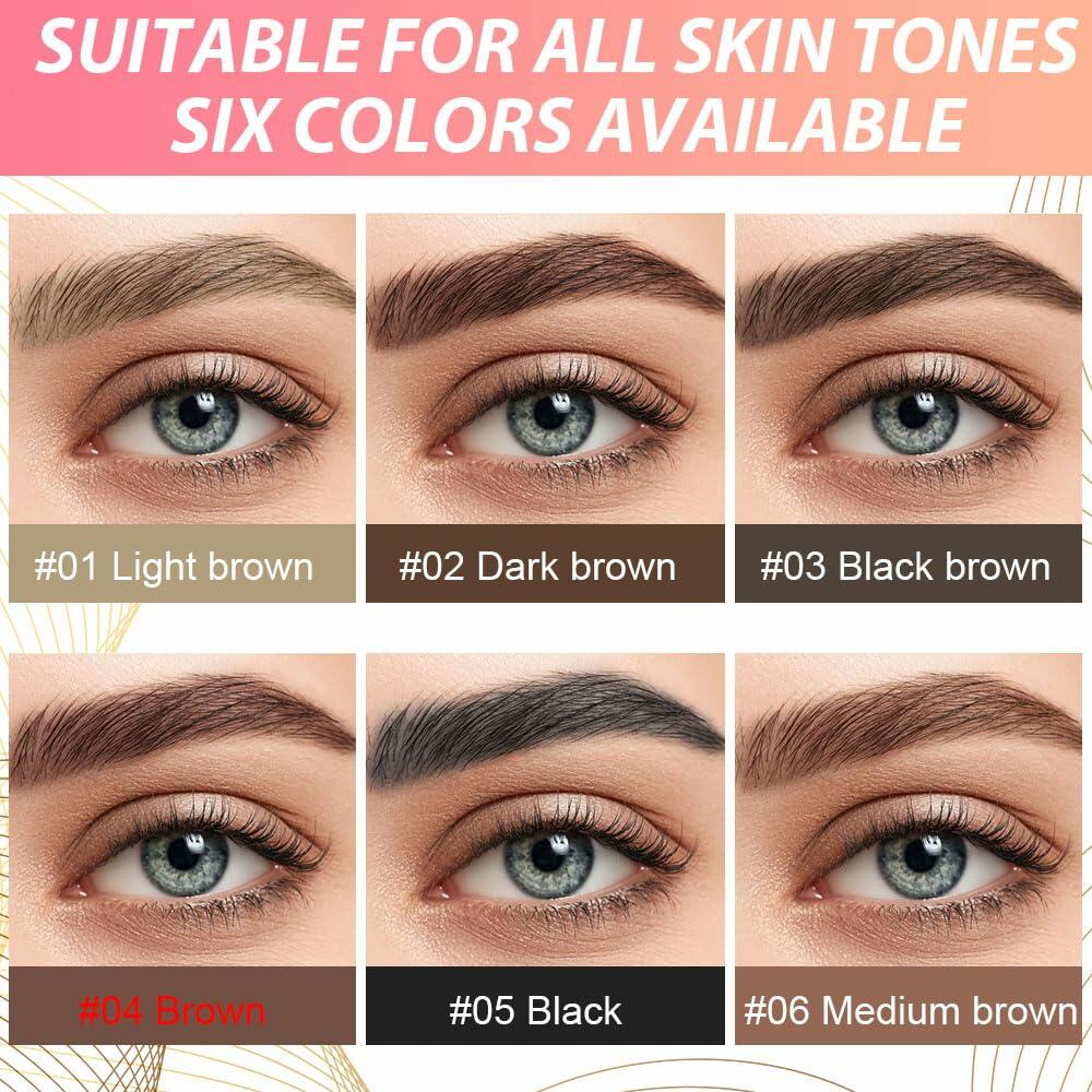 BestBy07/27 evpct Brown Dual-Ended Microblading Eyebrow Pen 1Pc Brush