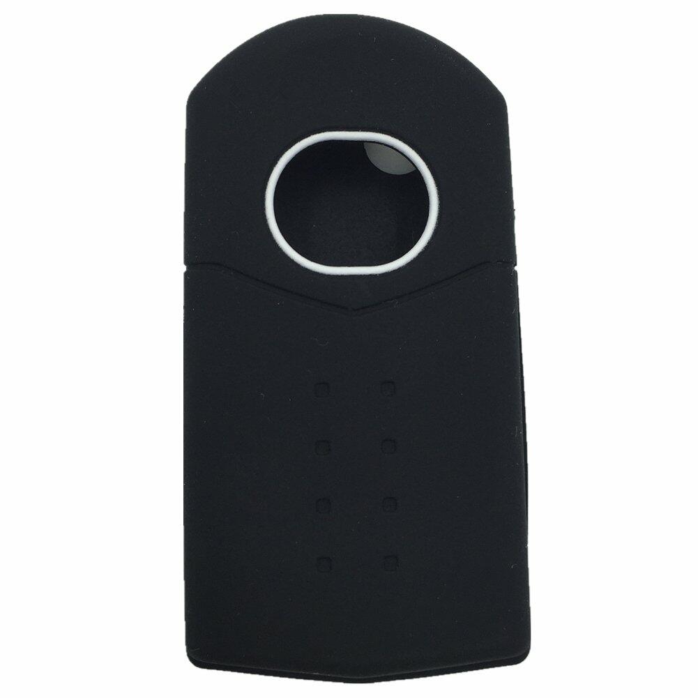 Ezzy Auto Silicone Key Fob Case 4 Buttons Black Pair Fit 3 5 6 CX-7