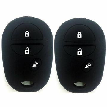 Ezzy Auto Silicone Key Fob Case Cover for Toyota Black Rose