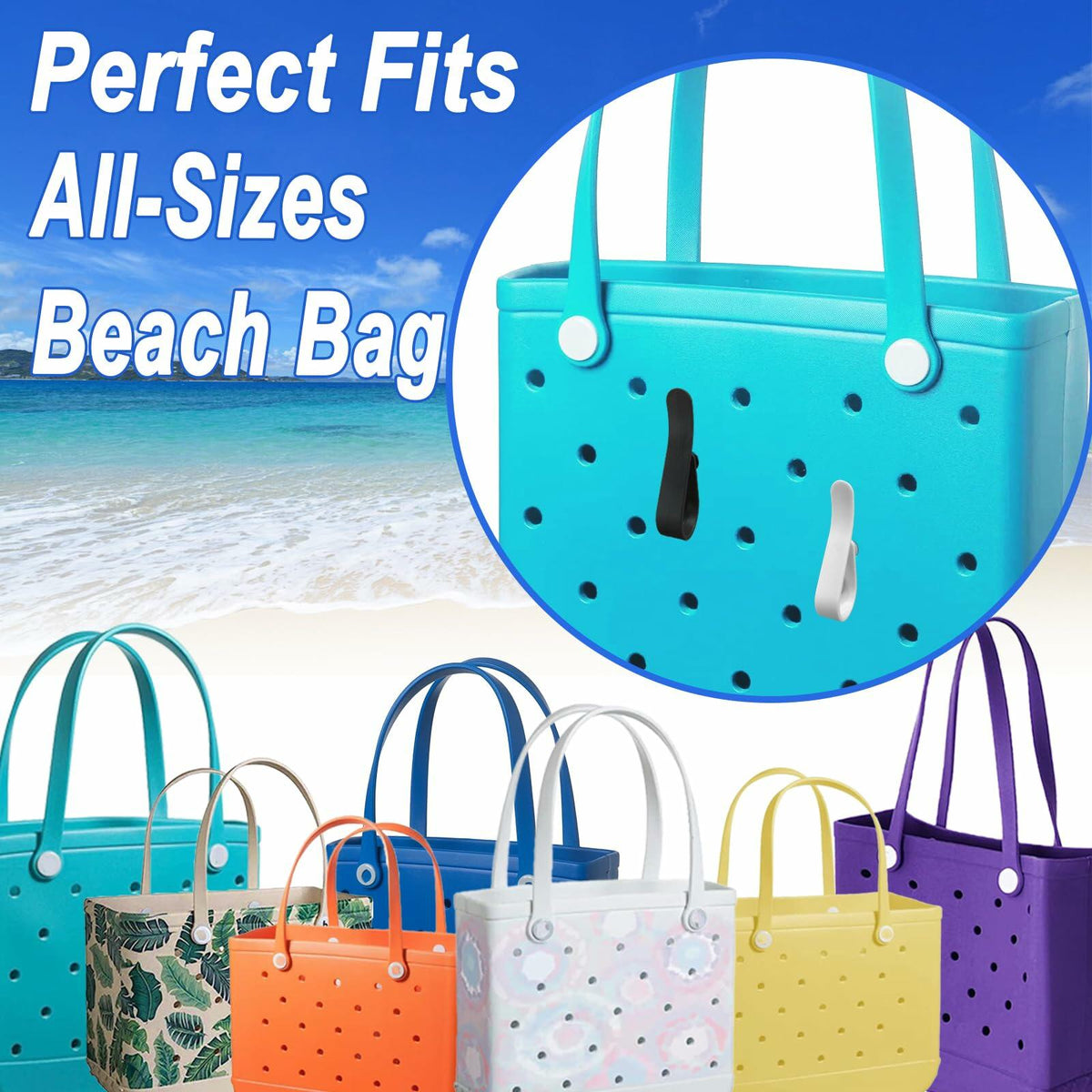 CULASIGN 3Pcs Bag Hooks Keychain Holder Charms Organizer for Beach Bag