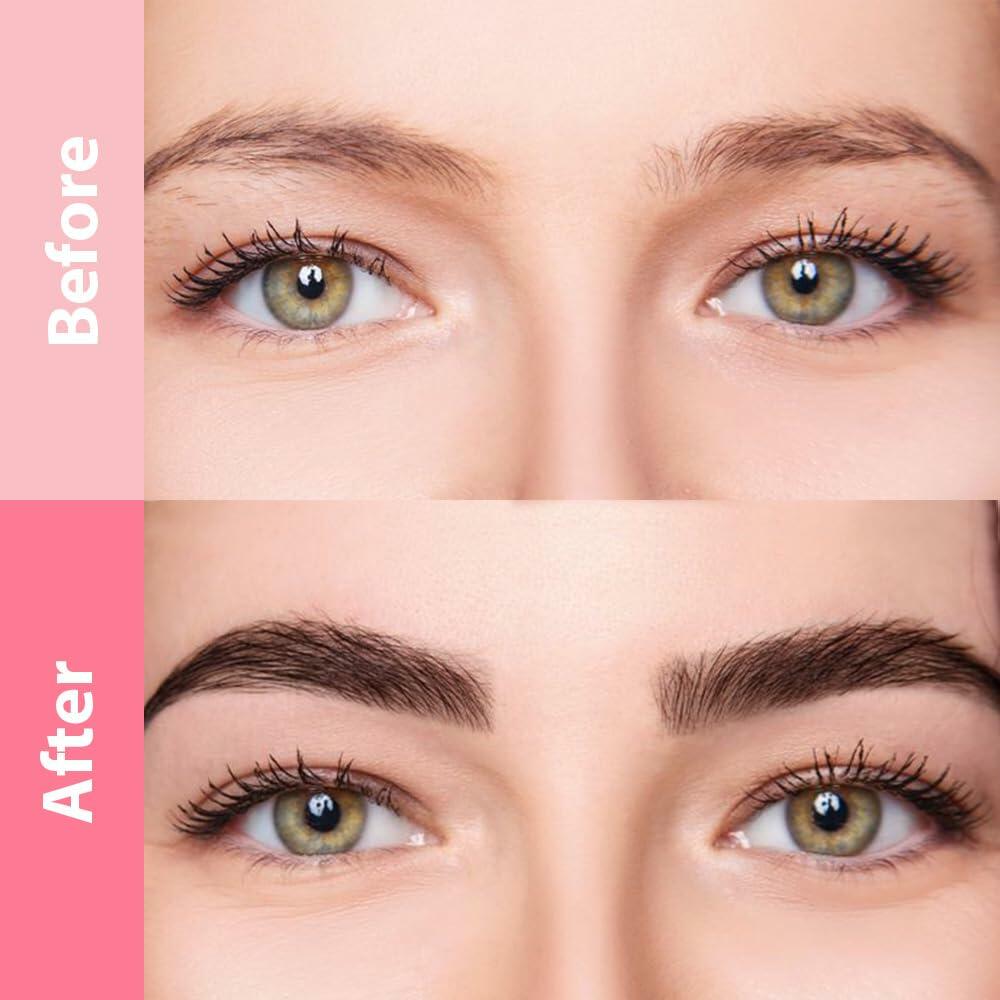 BestBy07/27 evpct Brown Dual-Ended Microblading Eyebrow Pen 1Pc Brush