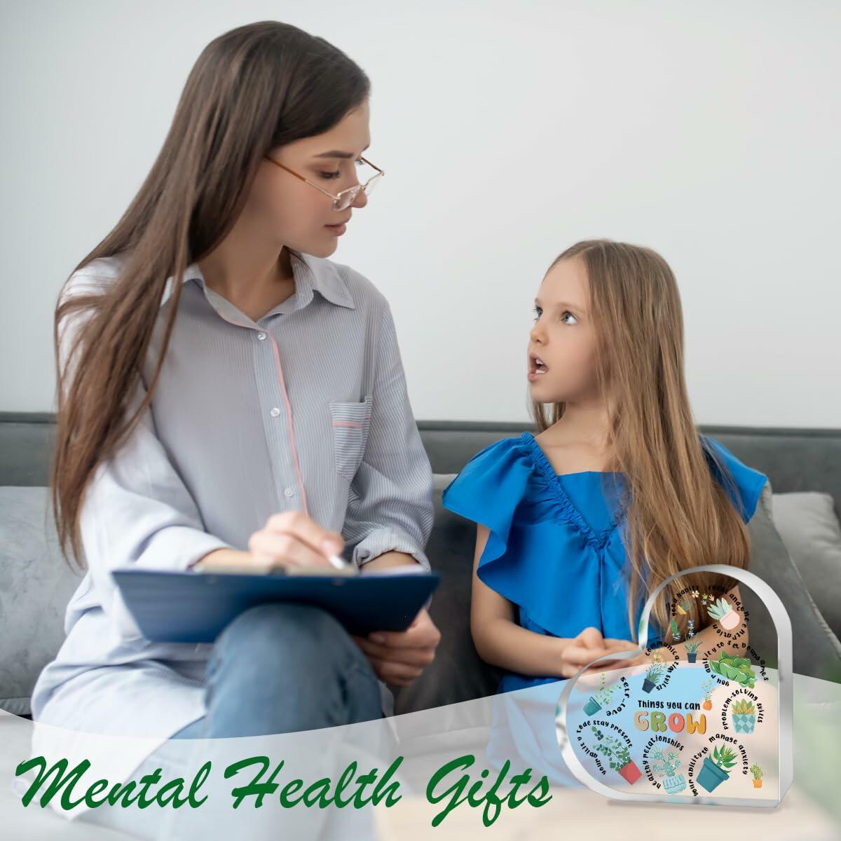 Zelaxeyi Therapist Gifts Mental Health Decor Acrylic Heart Sign