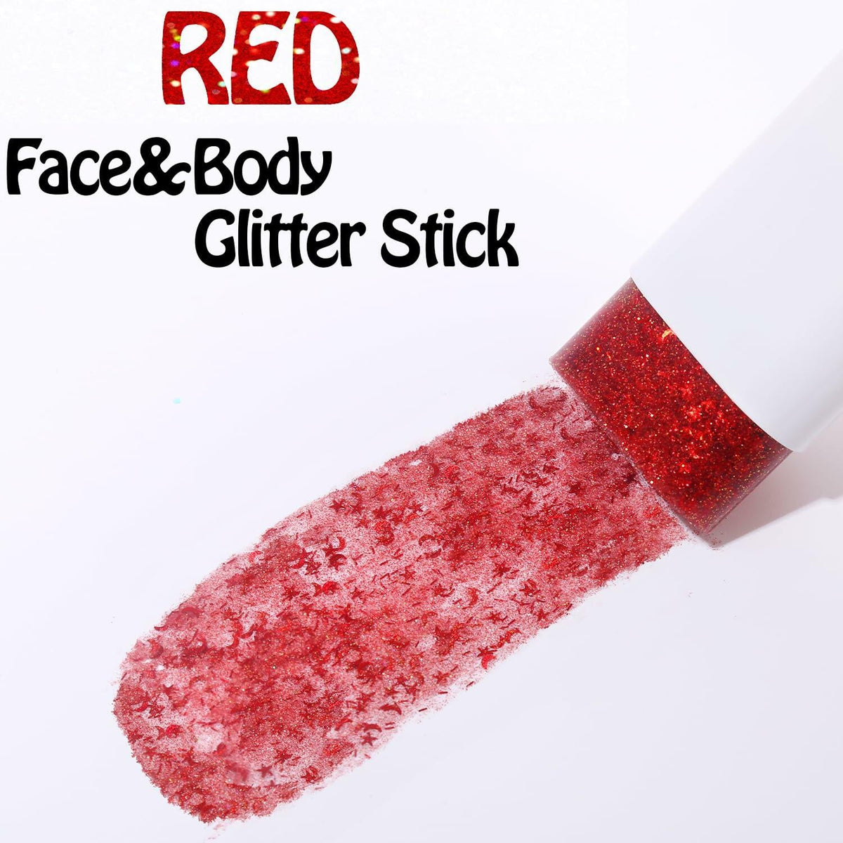 UCANBE Red Body Glitter Stick Chunky Makeup for Face Hair Lips