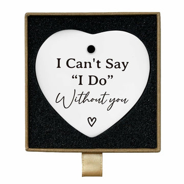 Bridesmaid Maid of Honor Heart Ceramic Ornament Wedding Gift