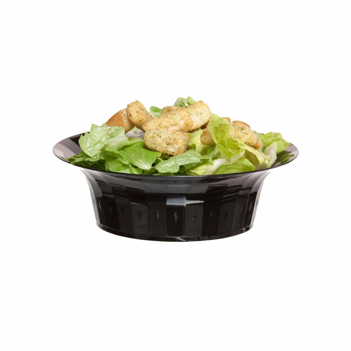 Party Essentials Deluxe Plastic Salad Bowls 10oz Black 20 Count