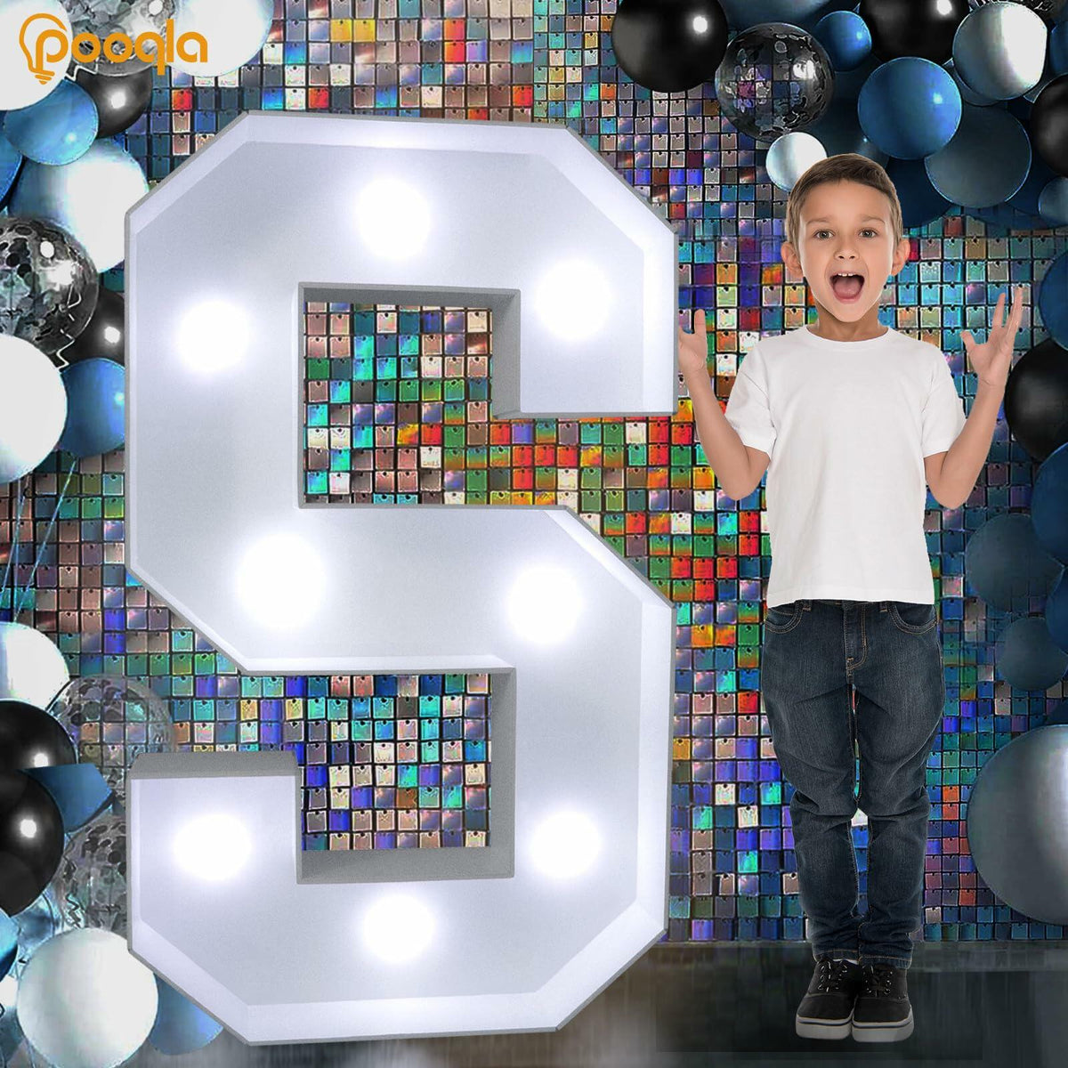 Pooqla 3FT LED Marquee Letter G Light Up Cool & Warm White 3 Feet