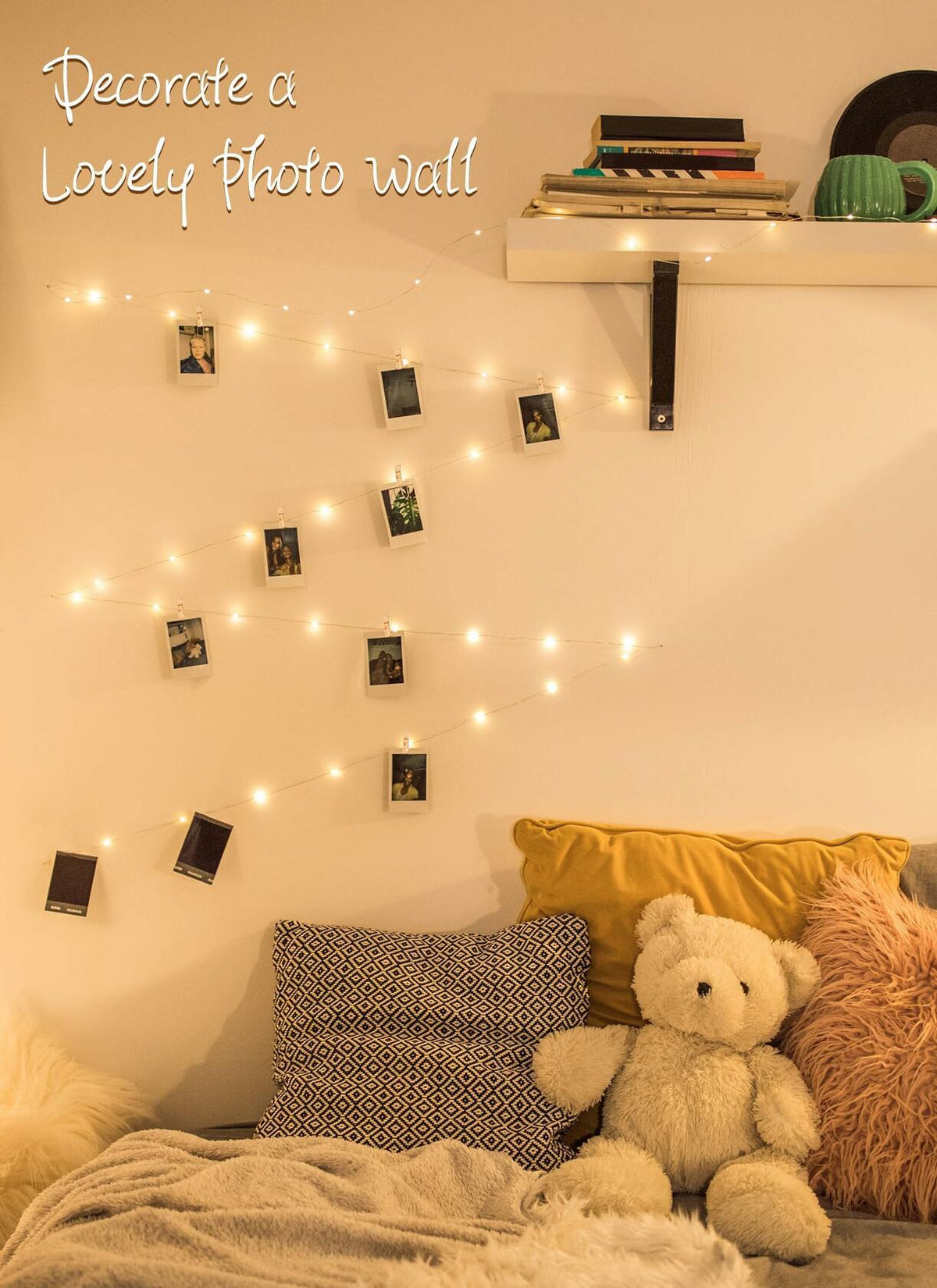 Fairy Lights with Clips 33ft 100LED Battery Operated String Lights Timer