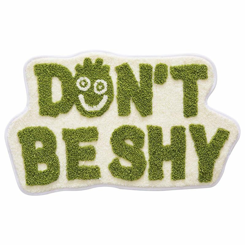 Blkjsgly 18x30 Cute Non-Slip Plush Bath Mat Green White Soft Absorbent