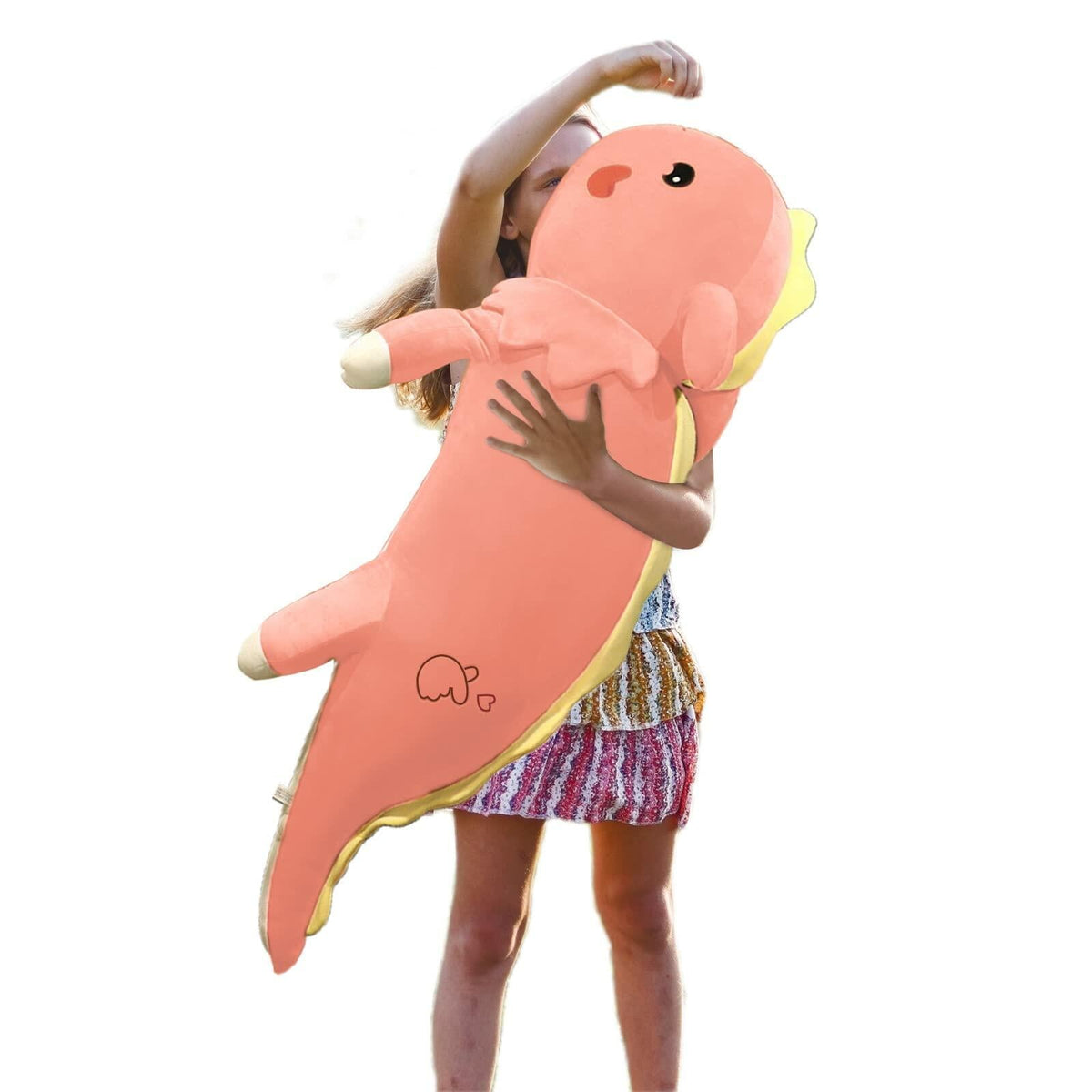 Axolotl Plush Toy Soft Stuffed Animal Dinosaur Pillow Green 47 inch
