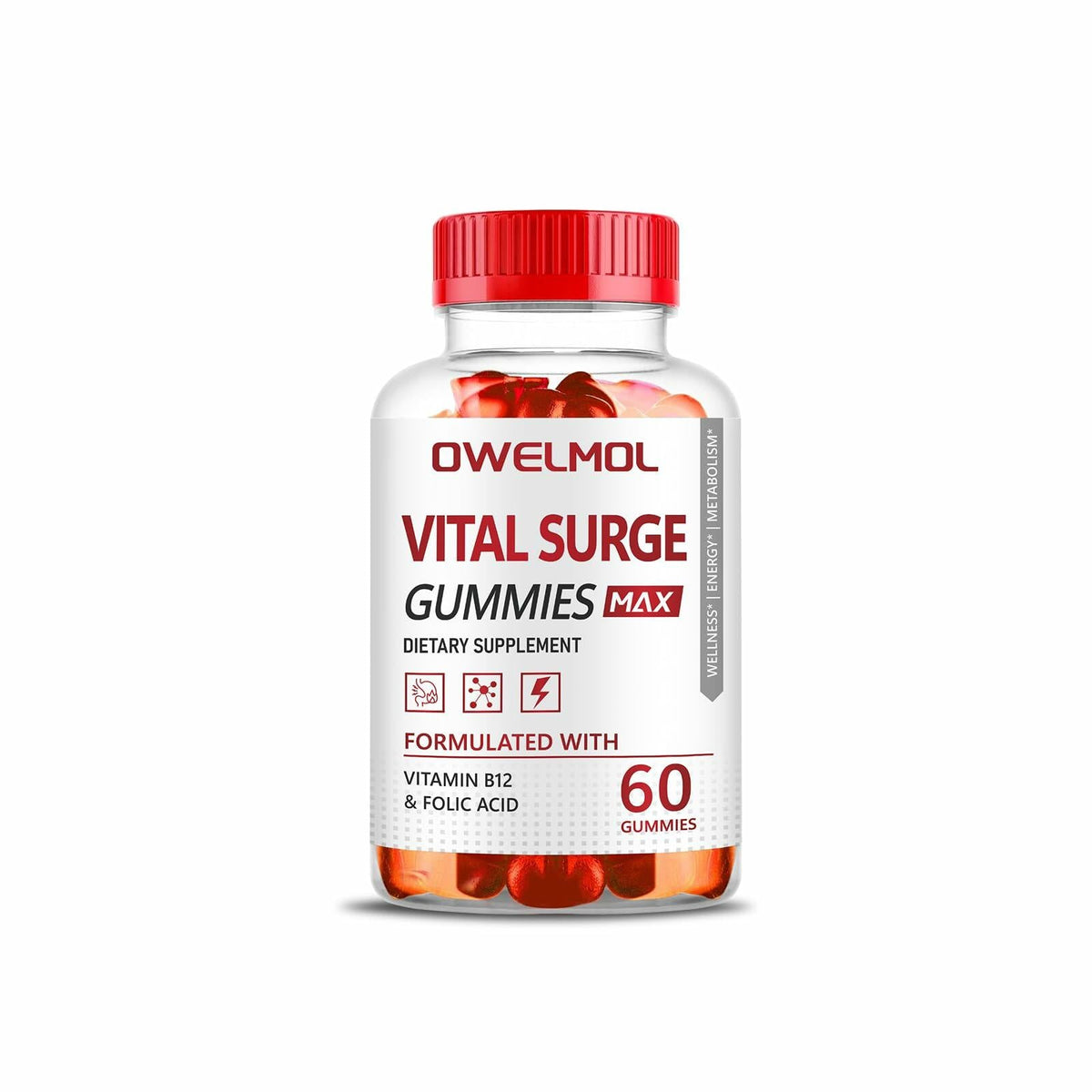 BestBy10/27 VitalSurge Male Performance Gummies MAX Strength 1050MG 60 Ct