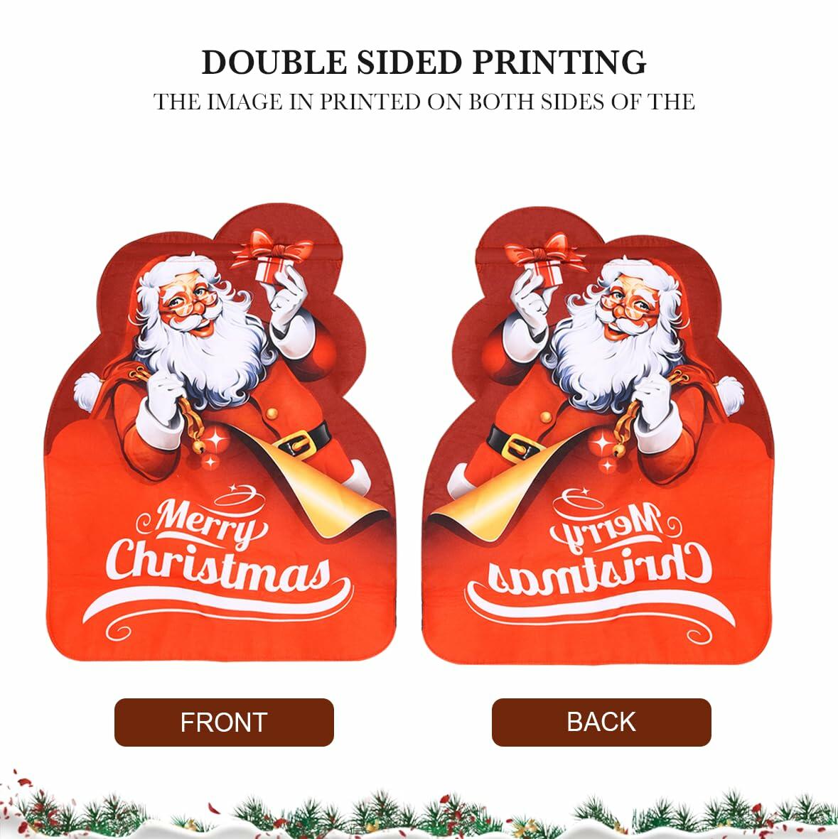 Alupssuc Lighted LED Santa Claus Garden Flag 20x15 Inch Red Double Sided