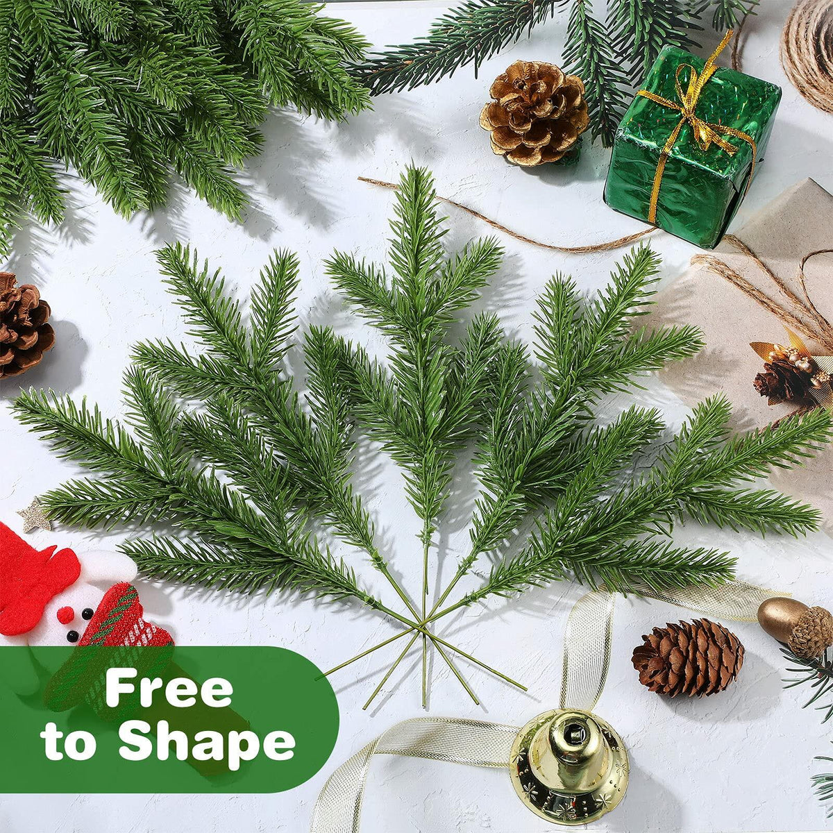 100 Pieces Artificial Pine Needles 10in Green Christmas DIY Accessories