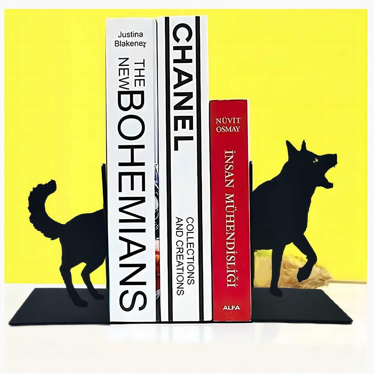 Black Dog Decorative Bookends for Shelves Dog Lover Gifts Office Decor