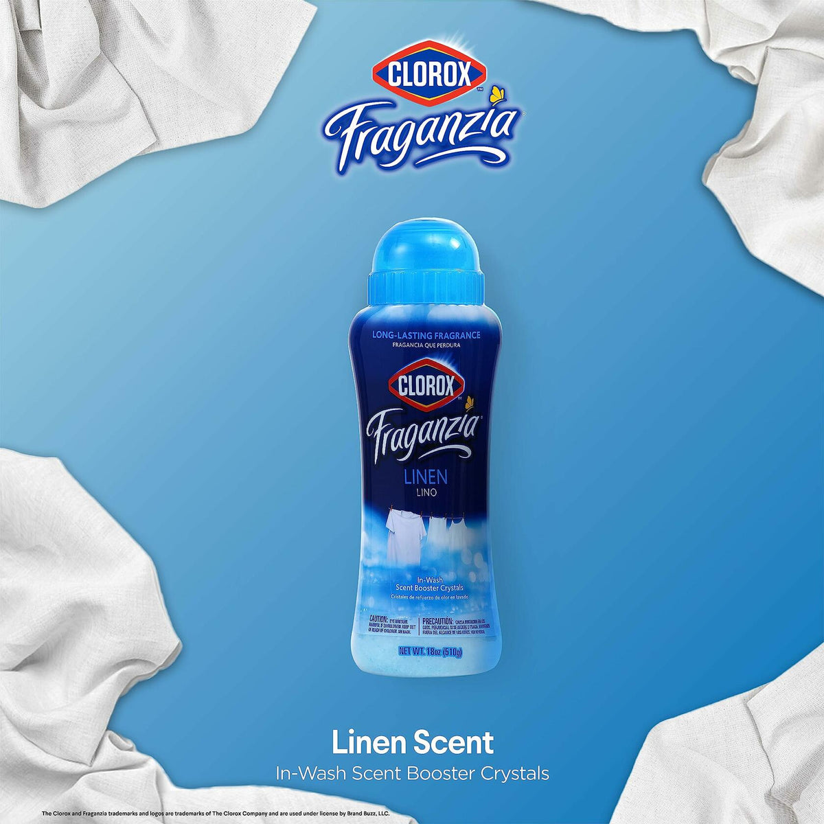 Clorox Fraganzia Laundry Scent Booster Crystals Linen Scent 18oz 2 Pack