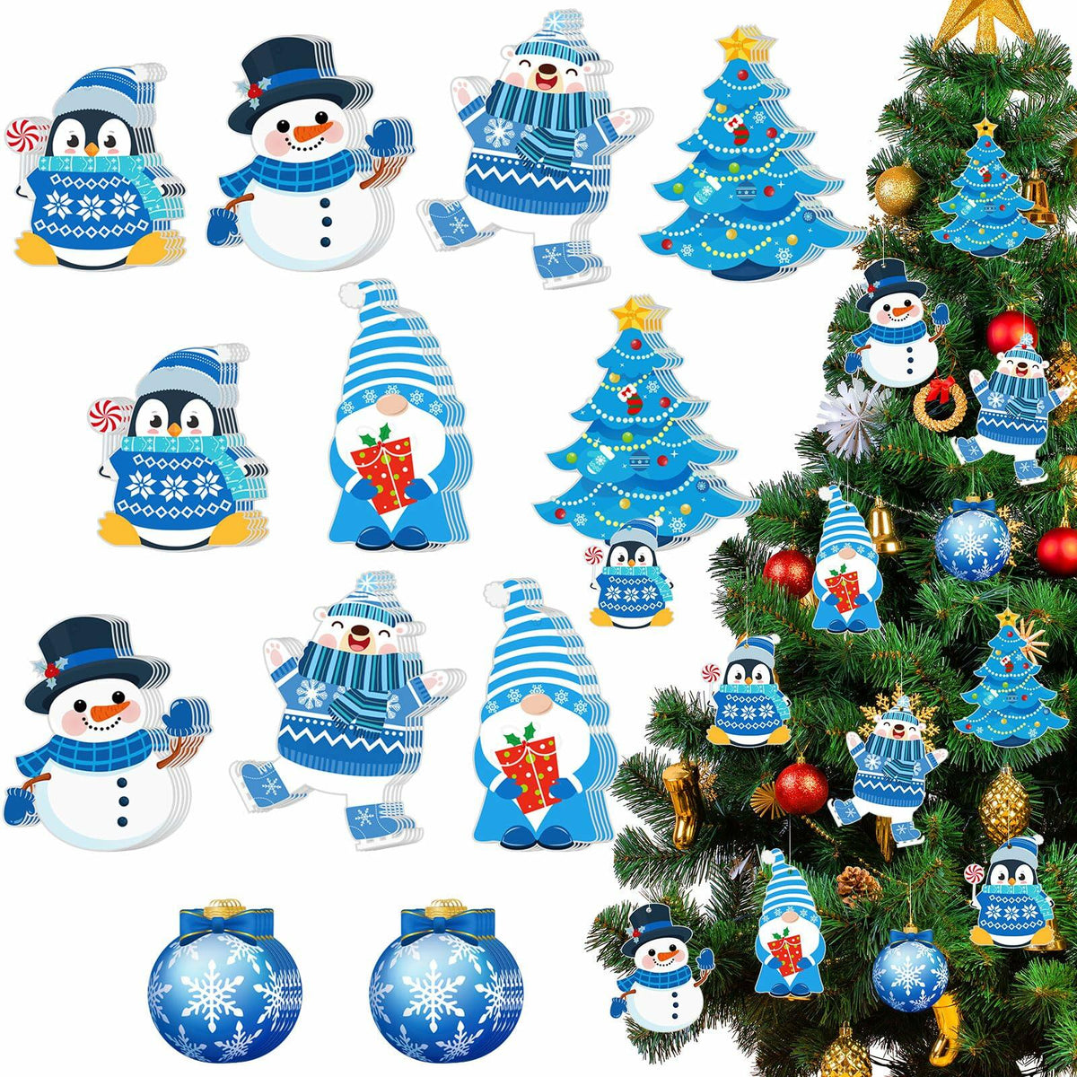 Zhanmai Winter Crafts Kit DIY Ornaments Christmas Stickers 36 Sets