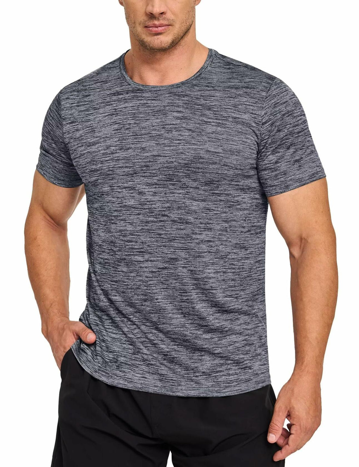 Men's Hiking Performance Fitness Workout Shirt Dark Grey Size L