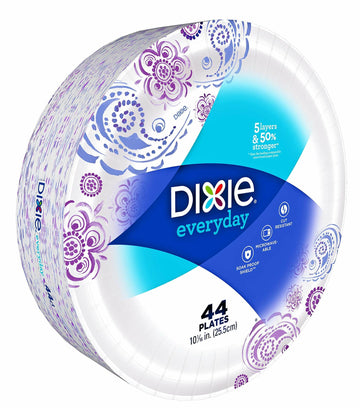 Dixie Disposable Paper Plates 10 1/16 Inch 44 Count