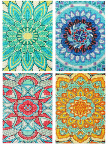 Tioncy 4 Pcs Diamond Painting Kits 11.8x15.8in Mandala Flower Wall Art